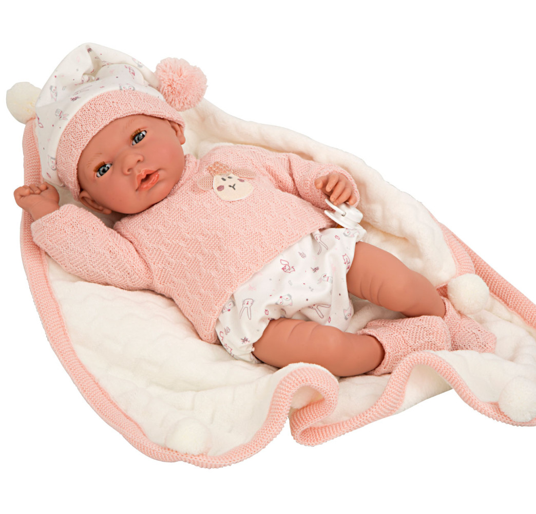 Hiszpańska lalka Bobas Munecas Arias – lalka interaktywna 14 funkcji