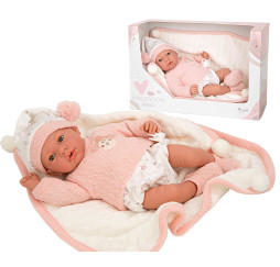 Hiszpańska lalka Bobas Munecas Arias – lalka interaktywna 14 funkcji