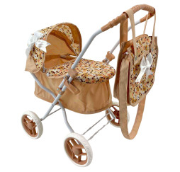 MarioToys wózek głęboki dla lalek z torbą – akcesoria dla lalek