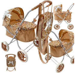 MarioToys wózek głęboki dla lalek z torbą – akcesoria dla lalek