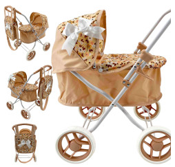 MarioToys wózek głęboki dla lalek z torbą – akcesoria dla lalek