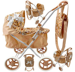 MarioToys wózek głęboki dla lalek z torbą – akcesoria dla lalek