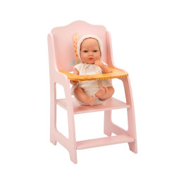 Drewniane krzesełko do karmienia lalki – akcesoria Arias