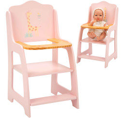 Drewniane krzesełko do karmienia lalki – akcesoria Arias