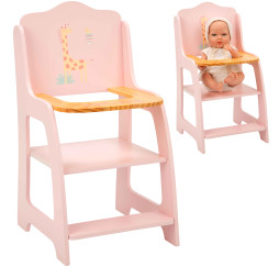 Drewniane krzesełko do karmienia lalki – akcesoria Arias