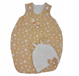 Beżowy śpiworek z czapeczką dla lalki 45 cm Bem Małgorzata