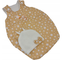 Beżowy śpiworek z czapeczką dla lalki 45 cm Bem Małgorzata